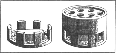 Рис. 48. Кръглата постройка от Мухово (по Герасимов) keltite_na_balkanskiq_poluostrov_ris_48_postroika_muhovo.png