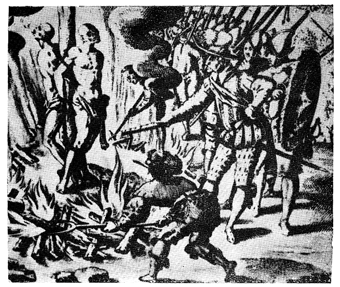 Испанци изтезават индианци Испанци изтезават индианци