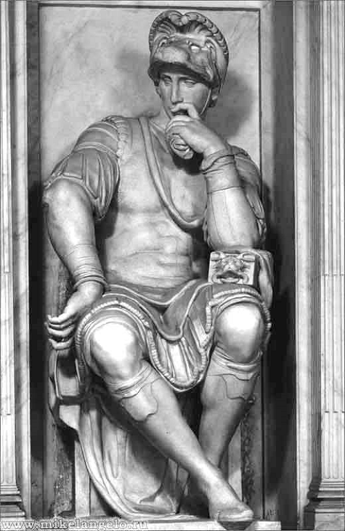 Лоренцо Медичи. Портретна скулптура. 1524–1531 г. Флоренция, църквата „Сан Лоренцо“. 27_lorenzo.png
