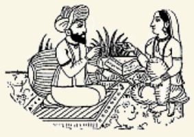 Илюстрация: Индийски художник Селянинът, жена му и вратата