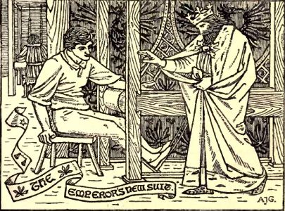Илюстрация: Артър Дж. Гаскин (Arthur J. Gaskin, 1893) Новите дрехи на царя